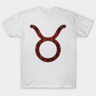 Dark Paisley Taurus Zodiac Sign T-Shirt